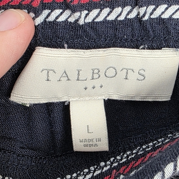 Talbots Navy Red White Striped Elastic Waist Casual Patriotic Mini Skirt Size L - Picture 3 of 5